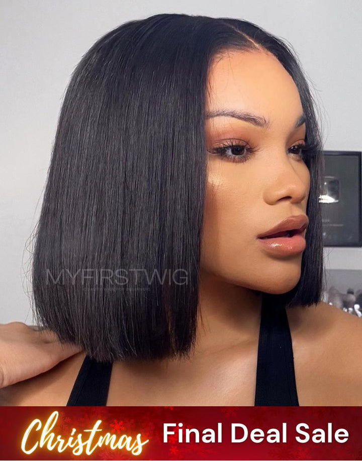 Silky Blunt Cut Bob Wig Glueless 5x5 Wig - CLB002US