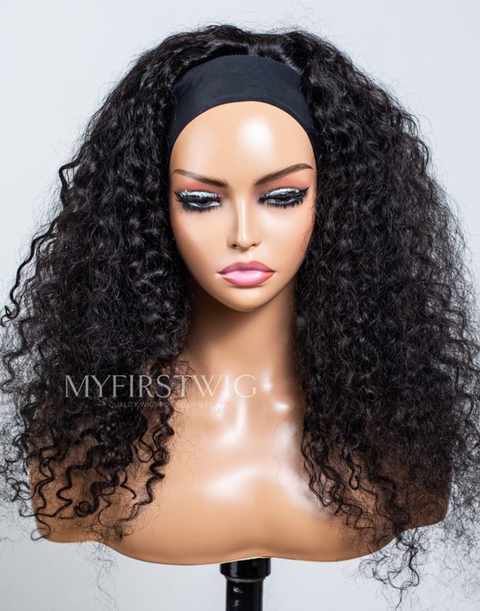 Headband Wig Flash Sale 22 Inch Water Wave Glueless No Lace Human Hair Wig - NGH002