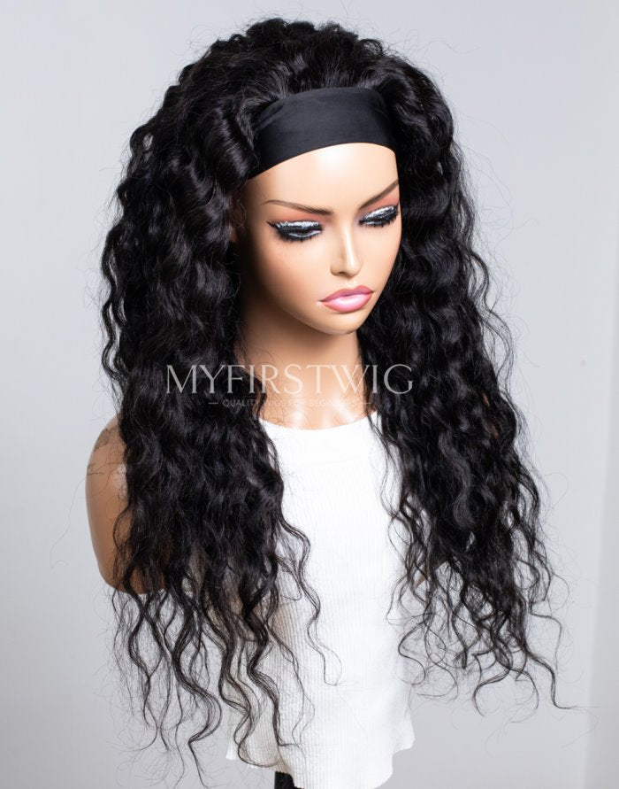 Headband Wig Flash Sale 22 Inch Body Wave Glueless No Lace Human Hair Wig - NGH005