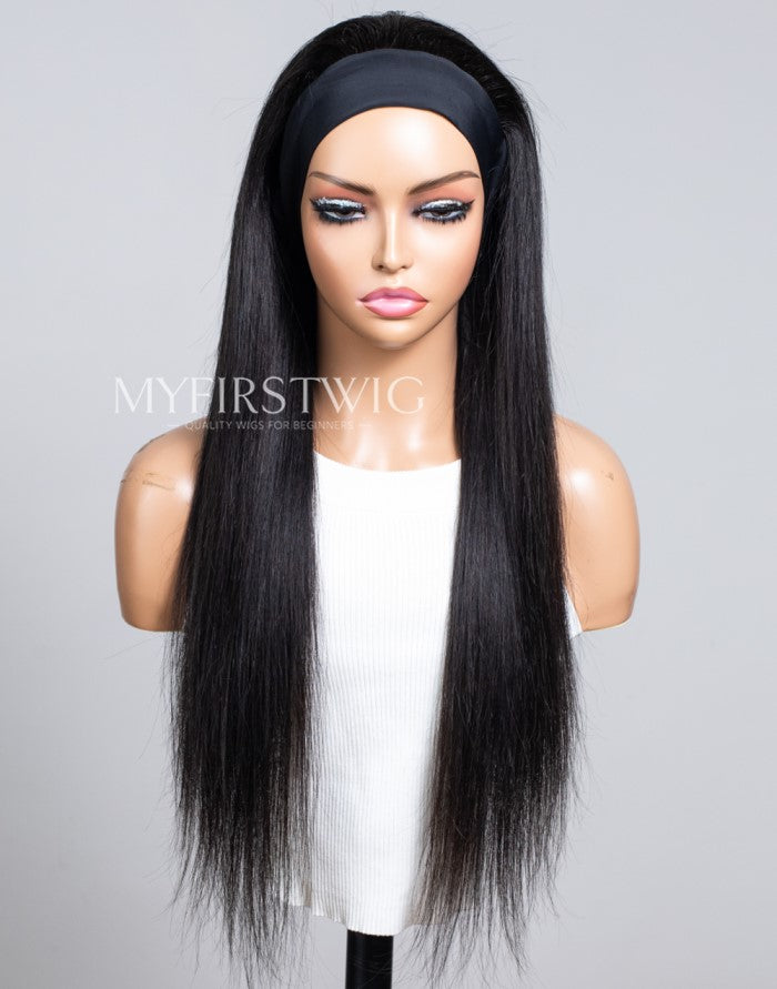 Headband Wig Flash Sale Straight Glueless No Lace Human Hair Wig - NGH003