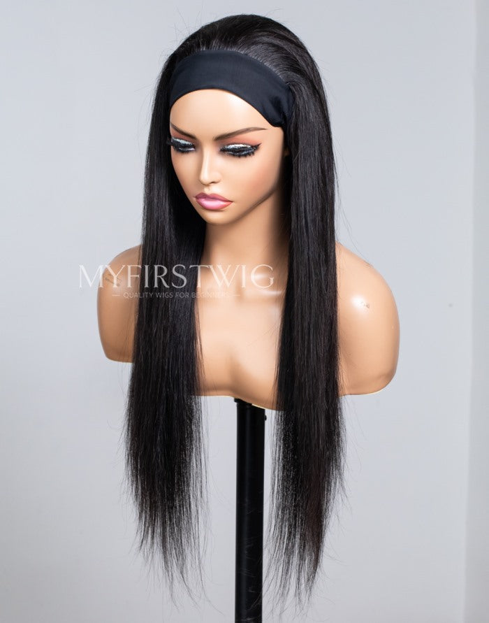 Headband Wig Flash Sale Straight Glueless No Lace Human Hair Wig - NGH003