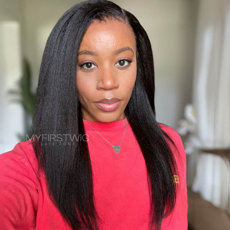 Kinky Straight HD Lace Wear &amp; Go kleberlose Perücke - CLK002