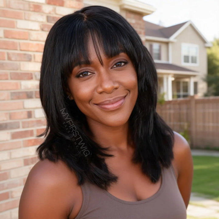 Layers Straight With Bangs HD Lace Wear & Go Glueless Wig - CLS009