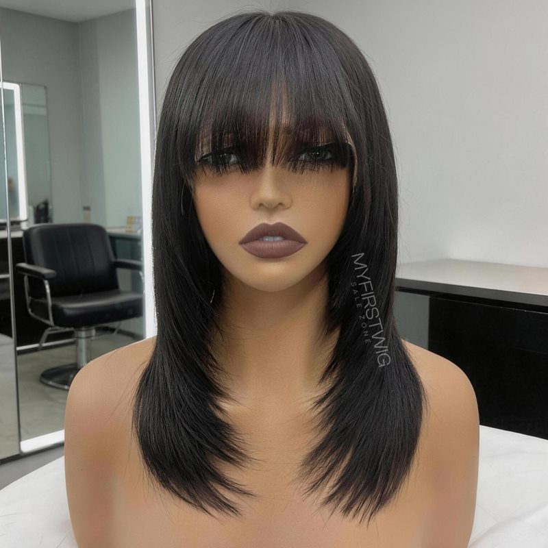 Layers Straight With Bangs HD Lace Wear & Go Glueless Wig - CLS009