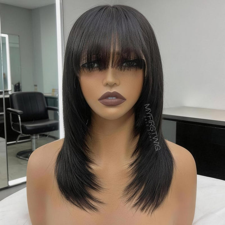 Layers Straight With Bangs HD Lace Wear & Go Glueless Wig - CLS009