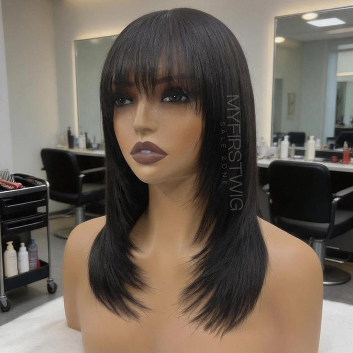 Layers Straight With Bangs HD Lace Wear & Go Glueless Wig - CLS009