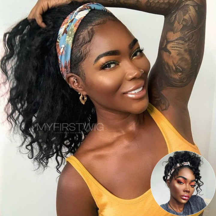 Stirnbandperücke mit lockeren Locken, ohne Kleber, zum Aufsetzen, Go-Perücke – HBW040