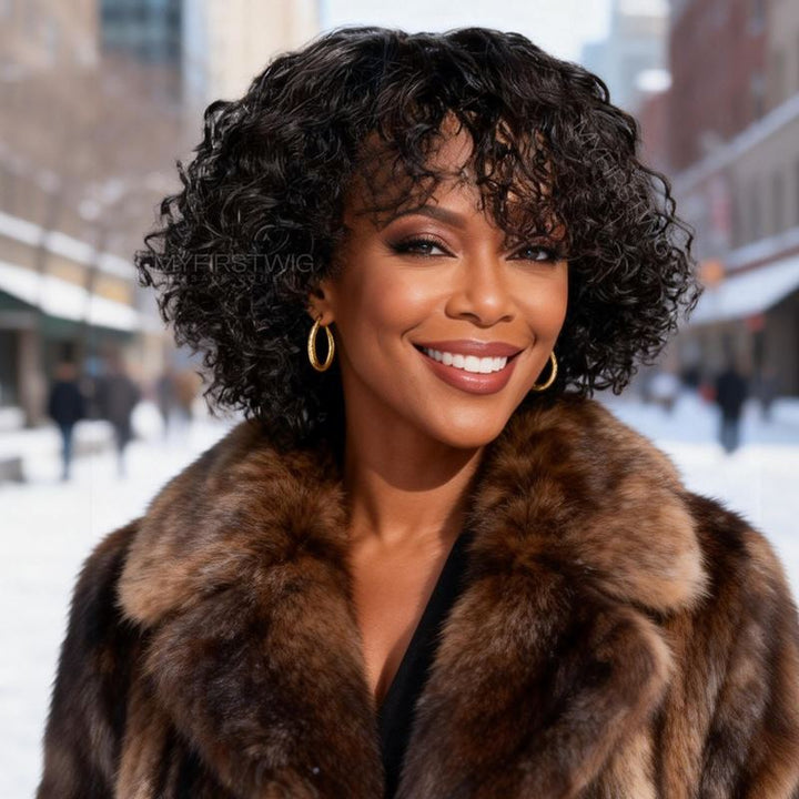 12 Zoll Bob mit Pony Perücke HD Lace Wear &amp; Go kleberlose Perücke - CLB012