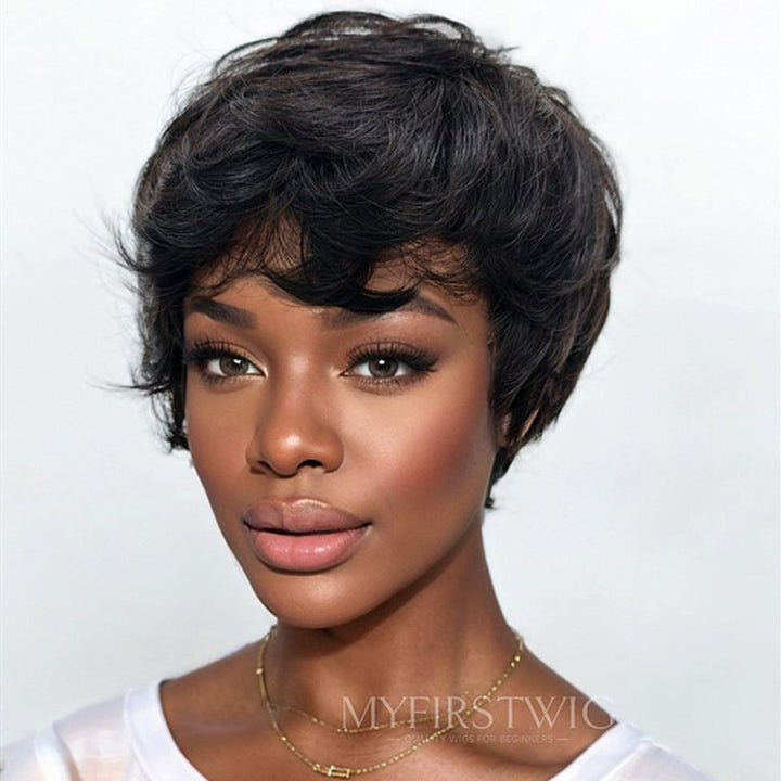 Natural Black Pixie Cut No Lace Wear & Go Glueless Wig - CPK002