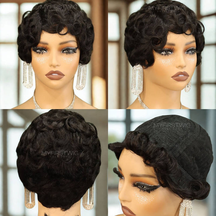 12 Zoll Bob mit Pony Perücke HD Lace Wear &amp; Go kleberlose Perücke - CLB012