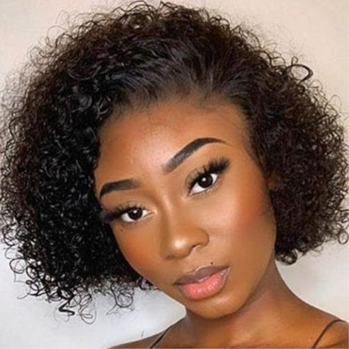 Short Curly Pixie Cut 13x1" T Lace Front Wig - CLY008
