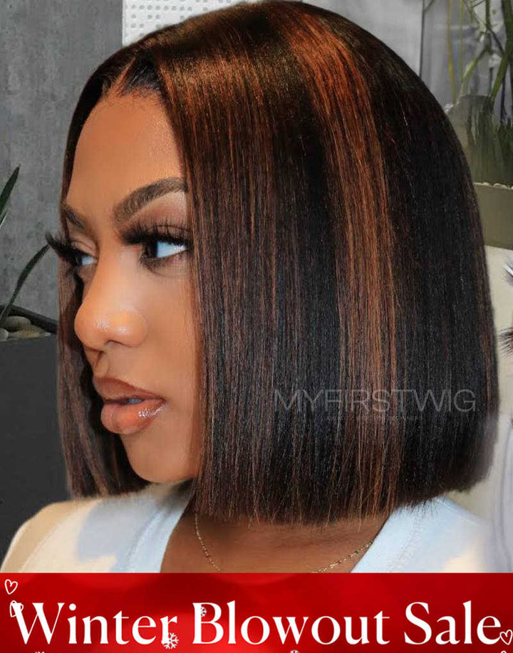 Highlight Brown Bob 13x6 Lace Front Wig - TBA044US