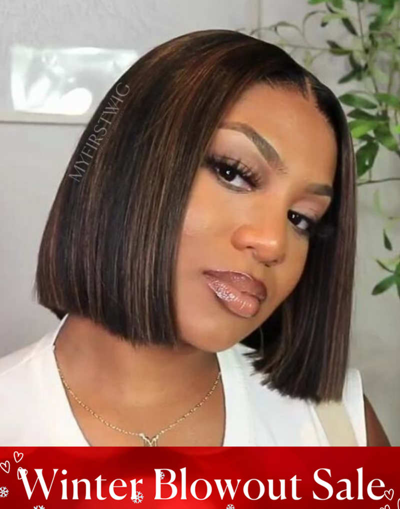 Highlight Brown Bob 13x6 Lace Front Wig - TBA044US