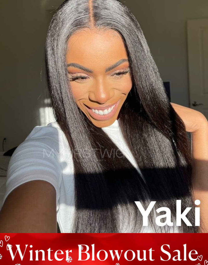 18-20 Inch YAKI Texture Long Straight 13x6 Lace Front Wig - NCS001US