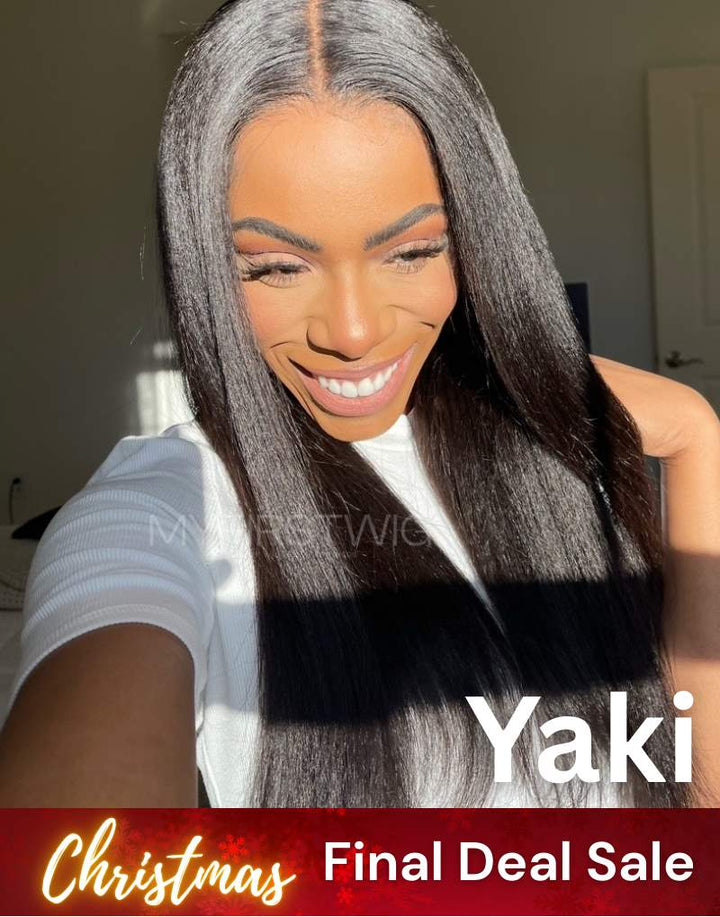 13 x 6 lange, glatte, 14-20 Zoll lange, unsichtbare, kleberlose Lace-Front-Perücke – NCS001