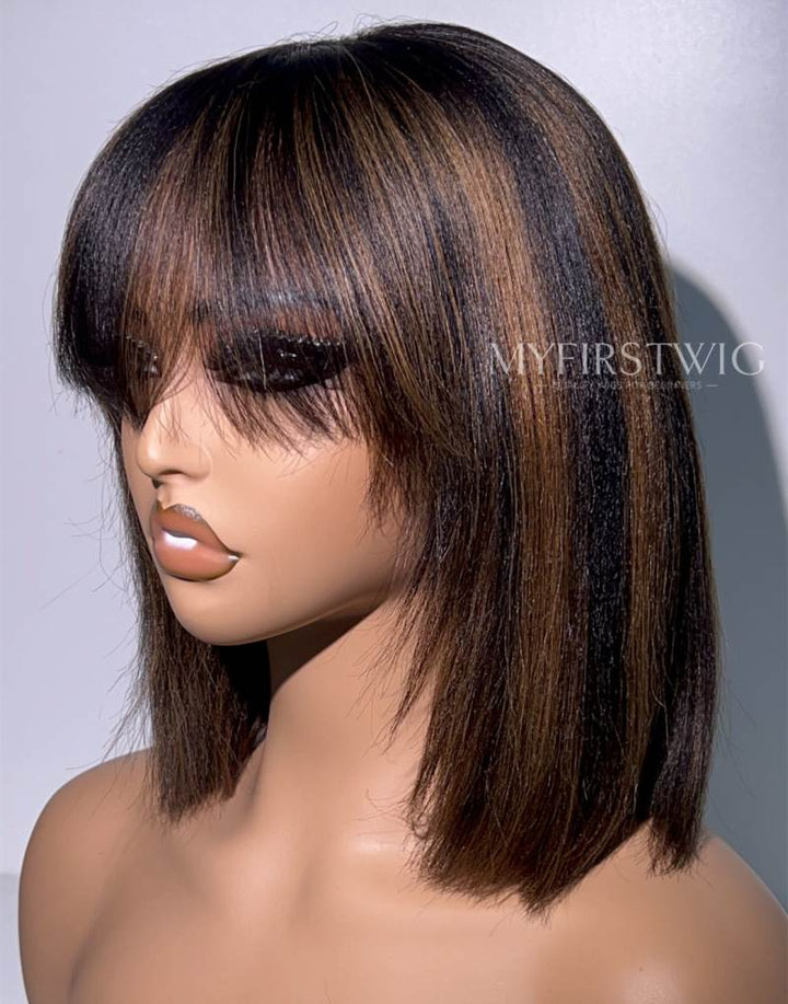 Yaki Highlight Brown 4x4 Closure Wig - Final Deal & No Code Needed - ABFL4420