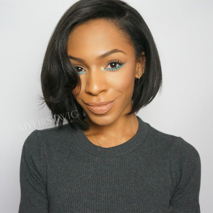 Yaki Short Bob Wig HD Lace Wear & Go Glueless Closure Wig - CLB034