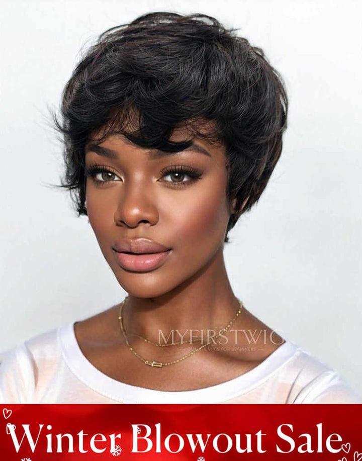 Natural Black Pixie Cut No Lace Glueless Wig - CPK002US