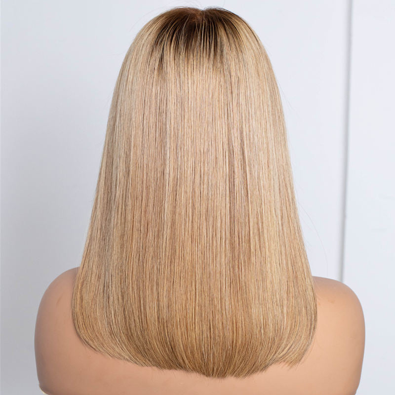 Honey Blonde Layers Straight Wig HD Lace Wear & Go Glueless Closure Wig - CLS024