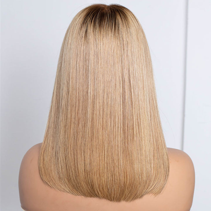 Honey Blonde Layers Straight Wig HD Lace Wear & Go Glueless Closure Wig - CLS024