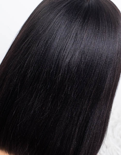 13x6 Yaki Kurzhaar Bob Unsichtbare, kleberlose Lace Front Perücke - NCB002