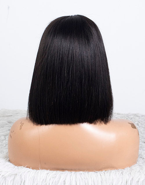 13x6 Yaki Kurzhaar Bob Unsichtbare, kleberlose Lace Front Perücke - NCB002