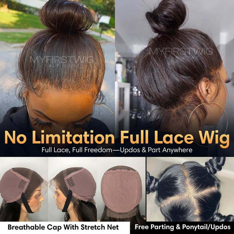 13x6 Yaki Kurzhaar Bob Unsichtbare, kleberlose Lace Front Perücke - NCB002