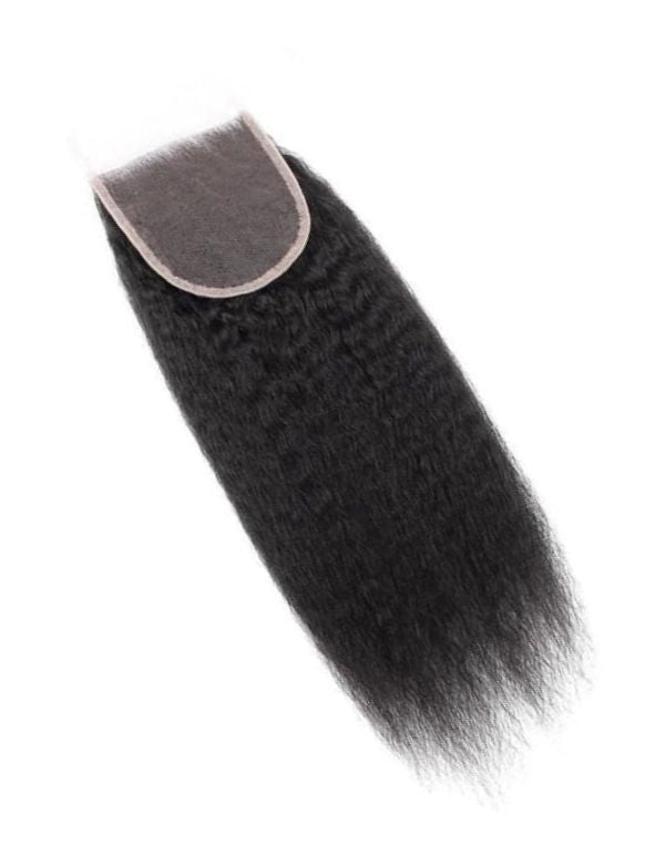 Bundles with Closure Deal - Kinky Straight Human Hair 3 Bundles with 5×5 HD Lace Closure - BCD004