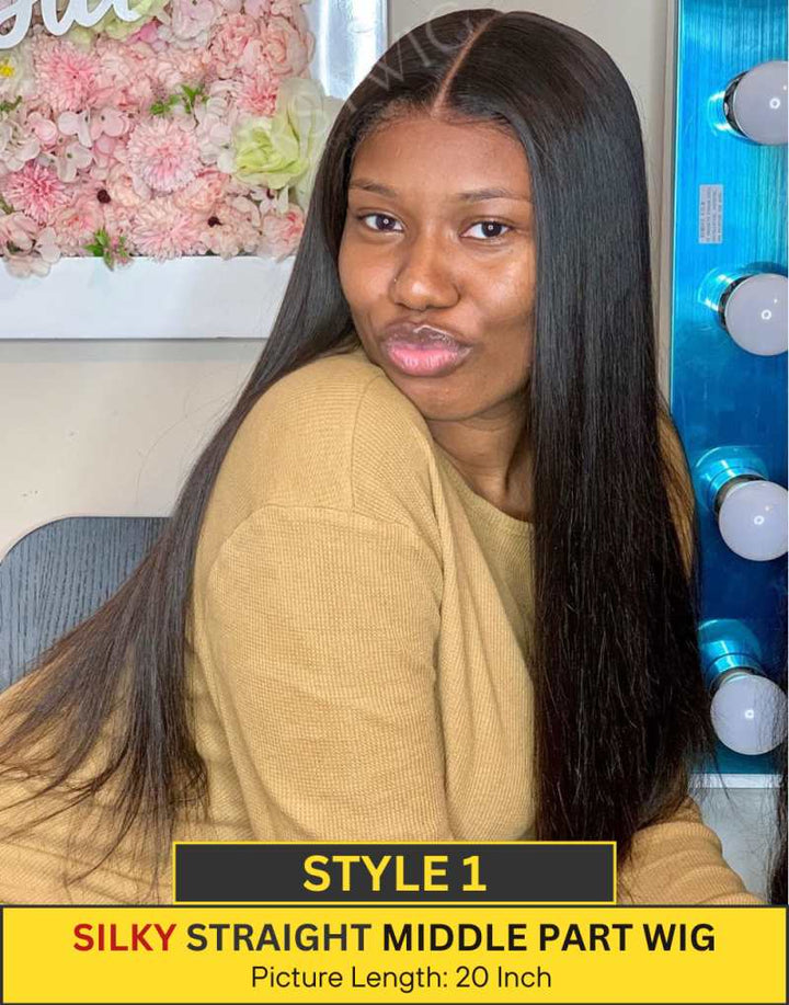 13x6 Wig Final Deal Sale | 14-20 Inch Natural Black Silky Yaki & No Code Needed - FDLW01