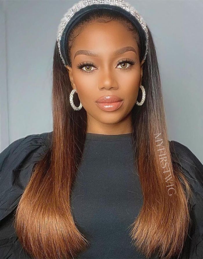 Weiche, gewellte Stirnbandperücke, klebefrei, zum Aufsetzen, Perücke – HBW034