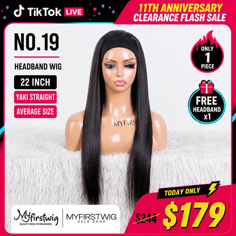 Ausverkauf - Stirnbandperücke ohne Kleber, keine Spitze, indisches Haar, 12 Zoll, seidig, Größe 1 - MHY-246