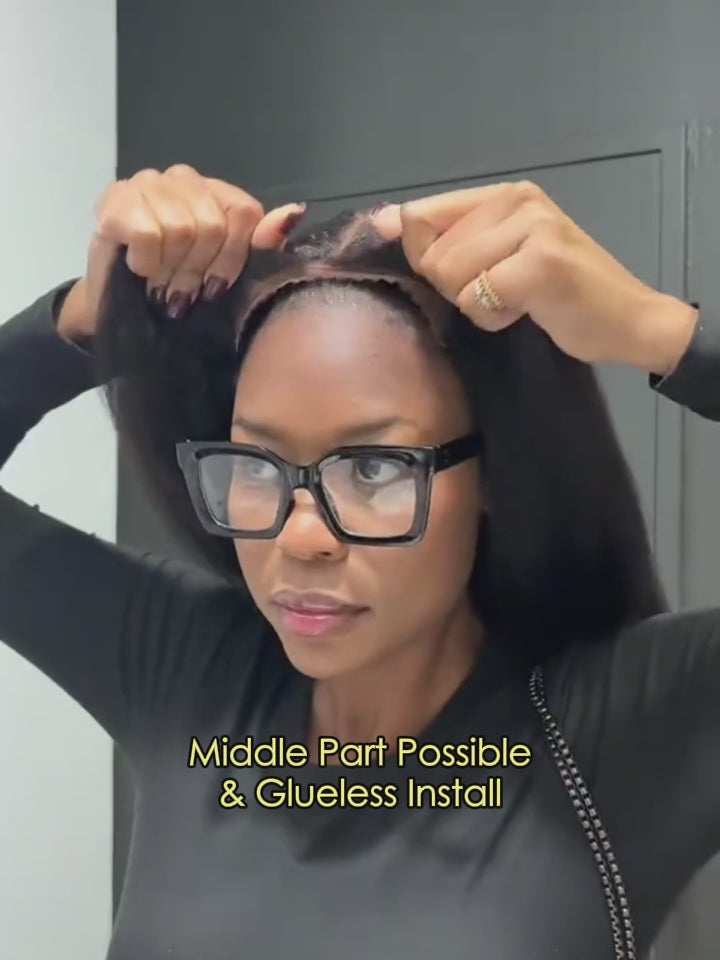 Kinky Straight HD Lace Wear &amp; Go kleberlose Perücke - CLK002