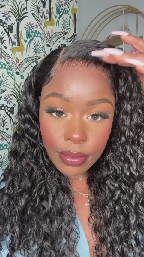 C-Shape Ear Fit 7x5" Wear & Go Glueless Wig 180% Density - Long Deep Wave Curly - PM032