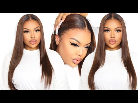 16-20 Inch Caramel Brown Straight Layers HD Lace Wear & Go Glueless Wig - CLS012