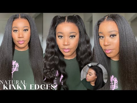 13x6 Kinky Straight Natural Textured Undetectable Lace Front Wig - NCK005