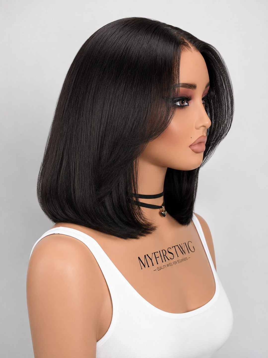 Yaki-Textur, Bob-Perücke mit Seitenscheitel, HD-Spitze, Wear &amp; Go-Perücke ohne Kleber, CLB031