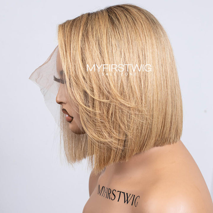 Side Part Layered Bob Wig HD Lace Wear & Go Glueless Closure Wig - CLB050