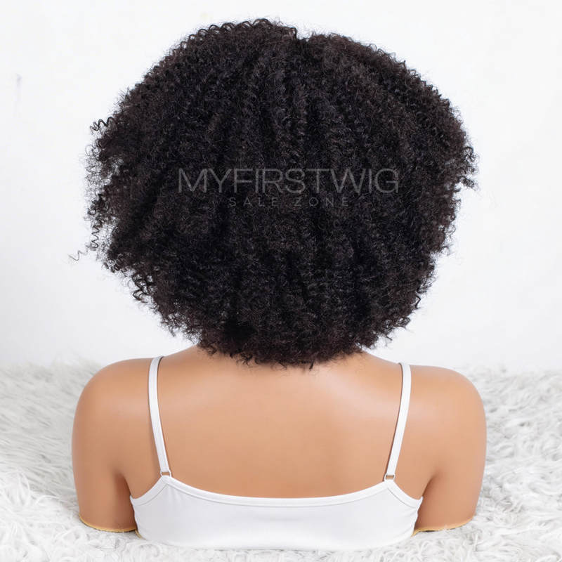 13x6 Yaki Kurzhaar Bob Unsichtbare, kleberlose Lace Front Perücke - NCB002