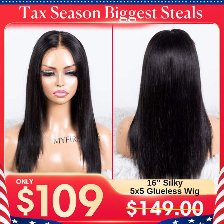 13x6 Yaki Kurzhaar Bob Unsichtbare, kleberlose Lace Front Perücke - NCB002