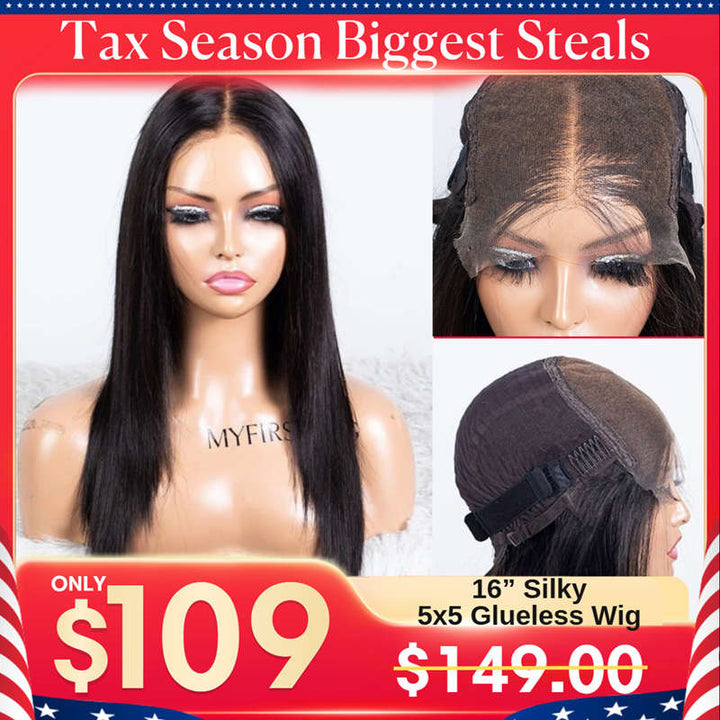 13x6 Yaki Kurzhaar Bob Unsichtbare, kleberlose Lace Front Perücke - NCB002