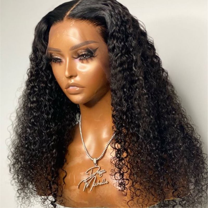 Deep Wave Middle Part 13x6 Middle Part Deep Wave Curly Wig Undetectable Glueless Lace Front ...