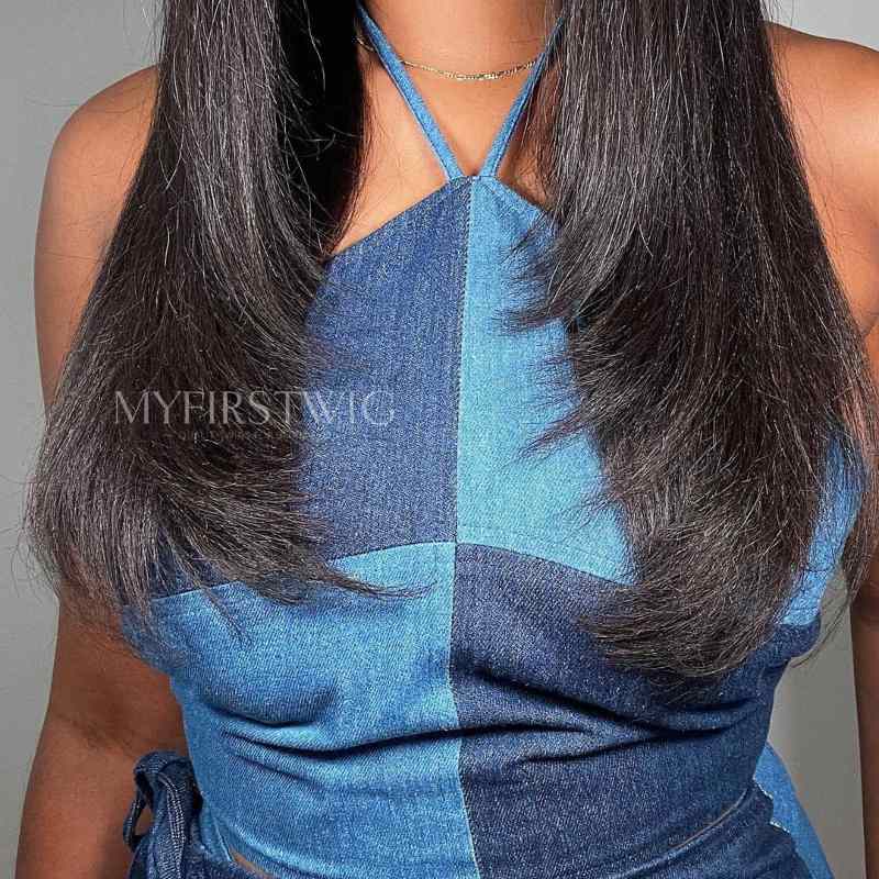 16-20 Inch Middle Part With Layers V Part Wig - VPS006