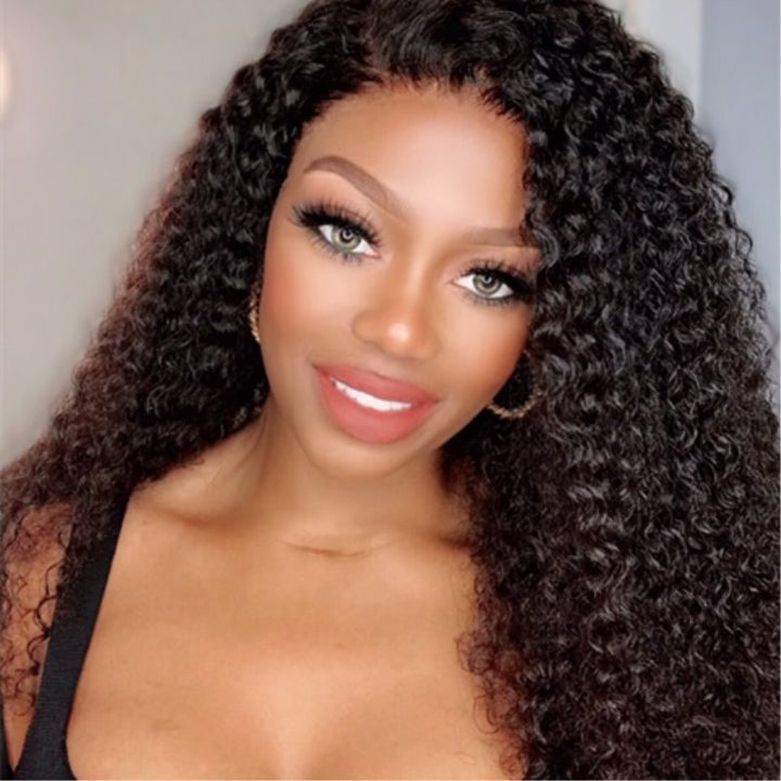 13x6 Natural Deep Wave Curly Wig Undetectable Lace Glueless Lace Wig - NCC002
