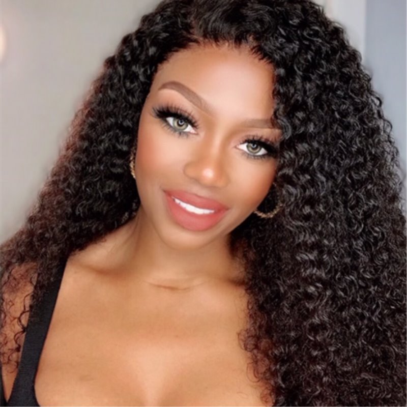 13x6 Natural Deep Wave Curly Wig Undetectable Glueless Lace Front Wig - NCC002