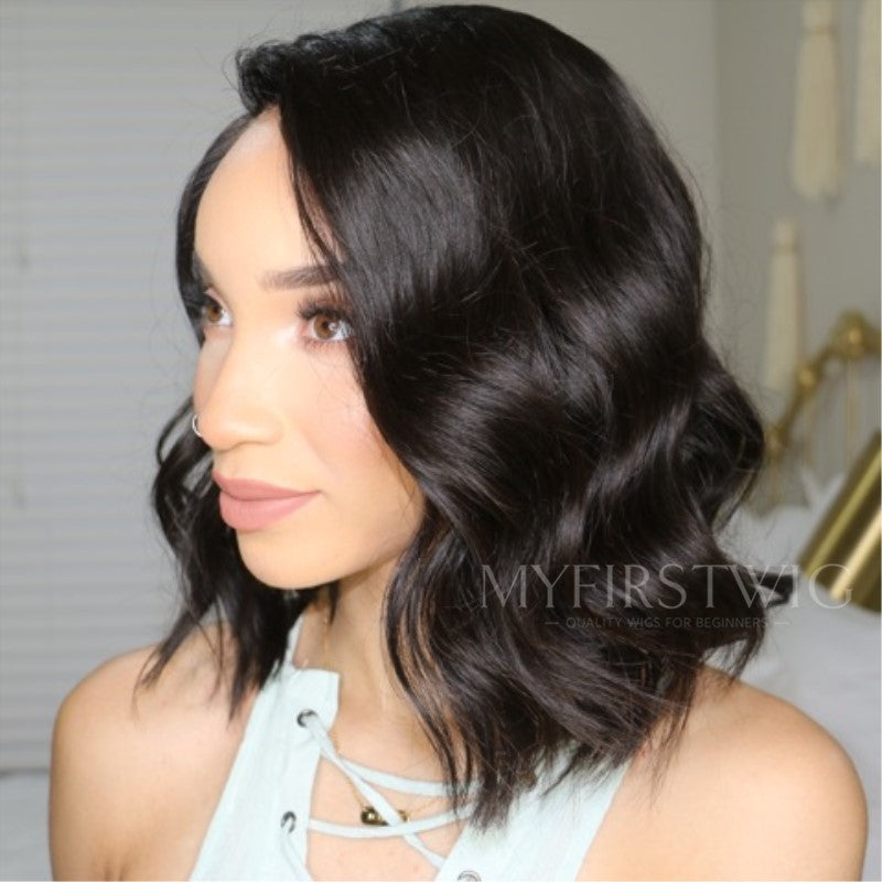 13x6 Raven - Body Wave Bob Wig Undetectable Lace Glueless Lace Wig - NCS018