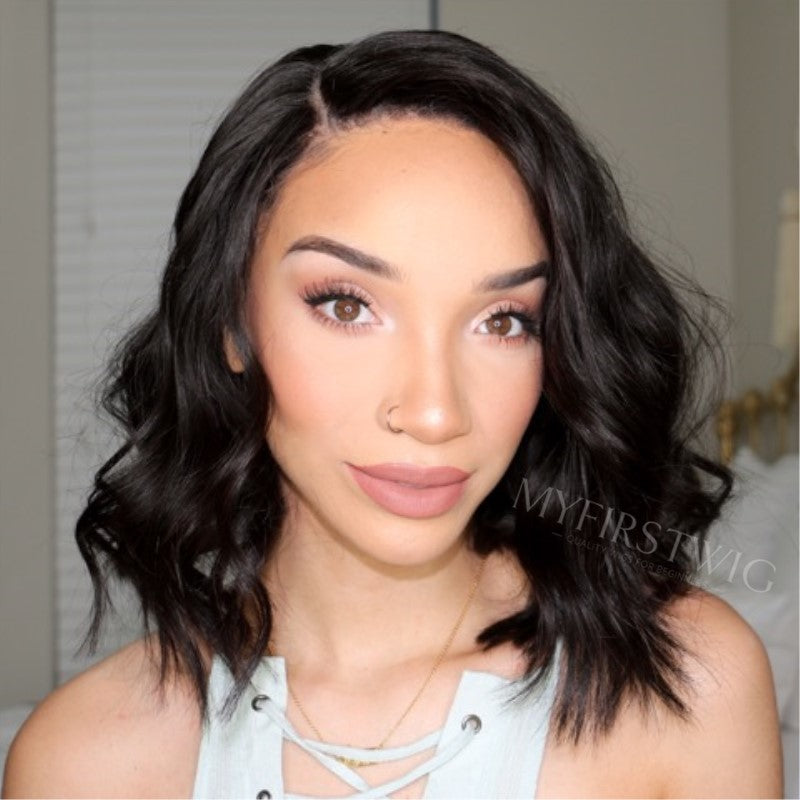 13x6 Raven - Body Wave Bob Wig Undetectable Lace Glueless Lace Wig - NCS018