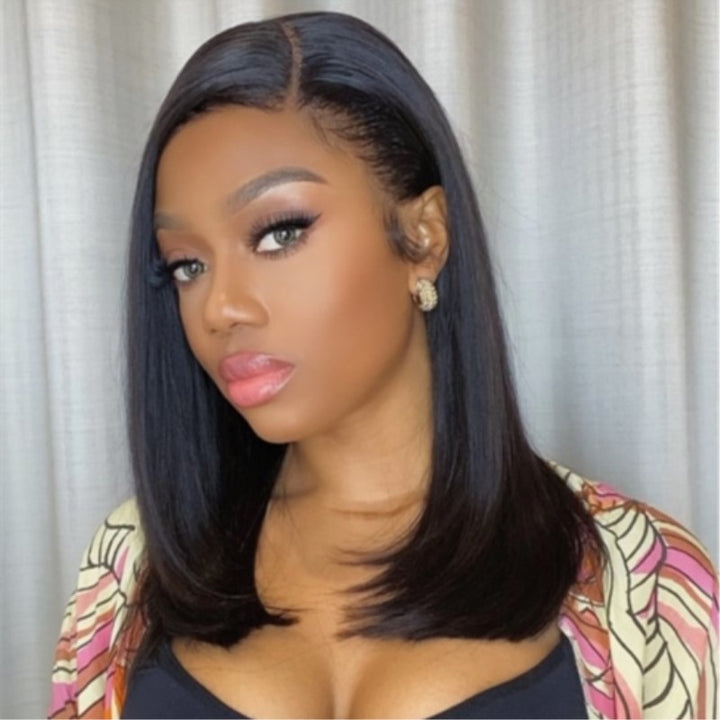 13x6 Shoulder Length Side Part Lob Wig Undetectable Lace Glueless Lace Wig - NCB019